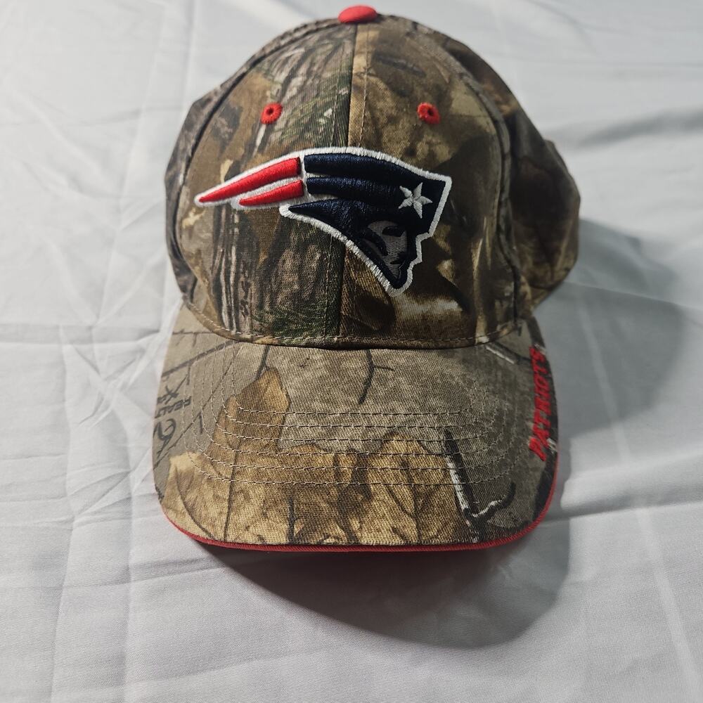 NFL New England Patriots Camo Adjustable Strap One Size Hat Cap